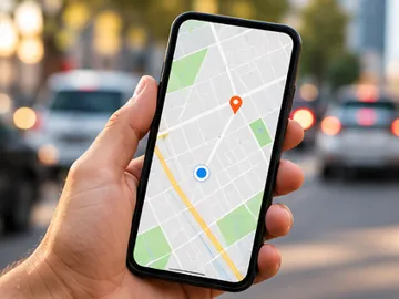 Celular com aplicativo de corrida aberto