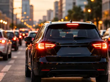 Carro de aplicativo no trânsito